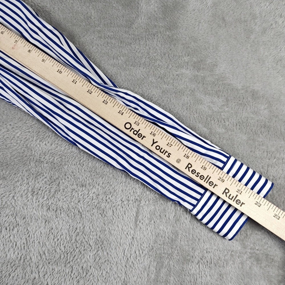 Ralph Lauren Shirt Womens 8 Blue White Striped Yachting Crest Button Up Nautical - Picture 4 of 16